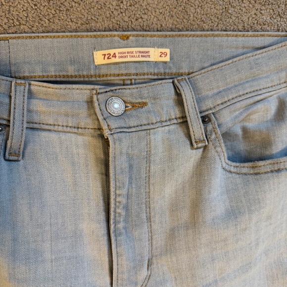 Levi’s 724 high rise straight denim jeans 29 light wash - Picture 4 of 7